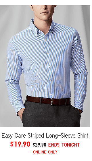 EASY CARE STRIPED LONG-SLEEVE SHIRT $19.90 - SHOP MEN