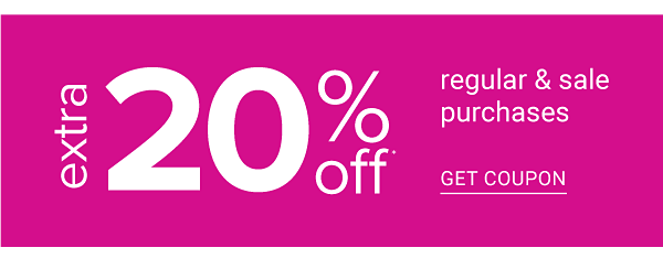 Extra 20% off Regular & Sale Purchases - Get Coupon