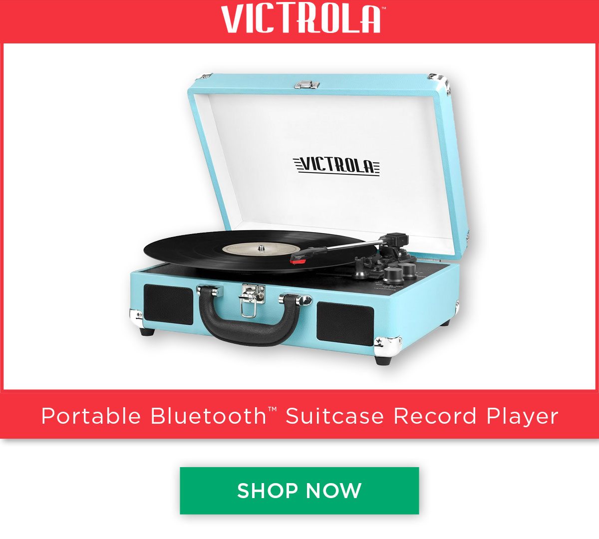 Victrola - Bluetooth Suitecase Record Player in Turquoise