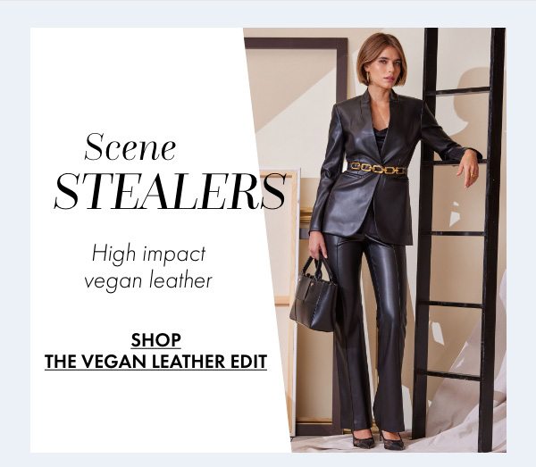 Vegan Leather Belted Blazer