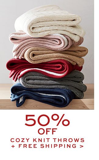 50% OFF COZY KNIT THROWS + FREE SHIPPING