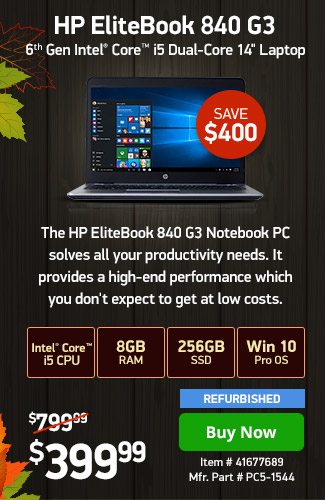 HP EliteBook 840 G3 i5 8G 256SSD NB 1yr Warranty | 41677689 | Shop Now