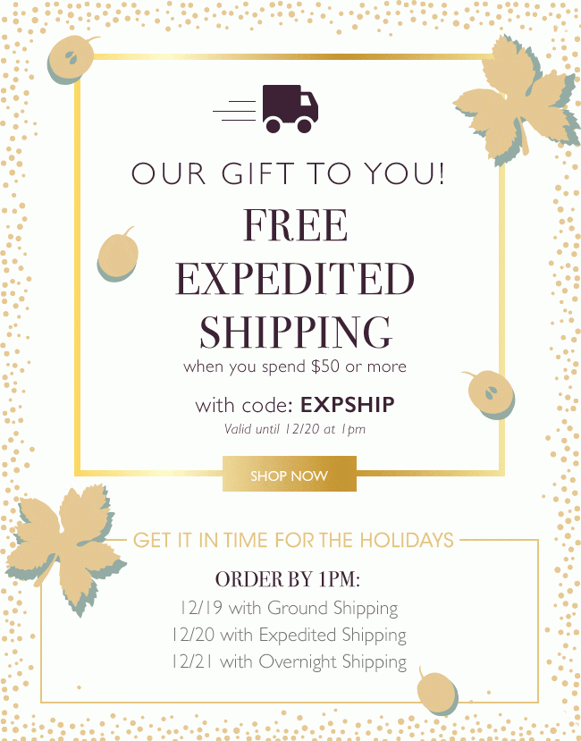 Free expedited shipping best sale