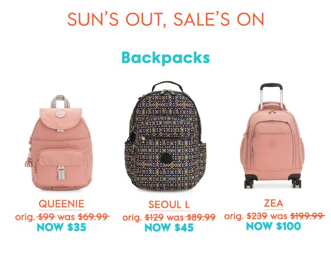 Sun's Out, Sale's On. Backpacks. Queenie. Seoul L. Zea