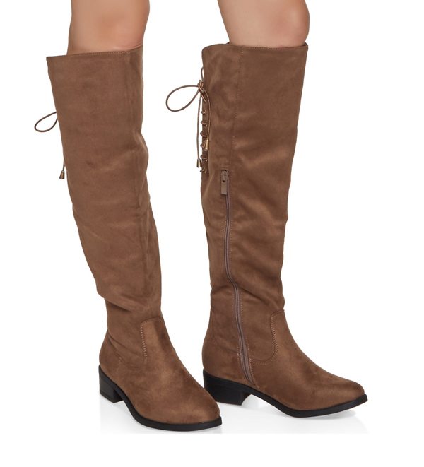 Lace Up Back Over the Knee Boots