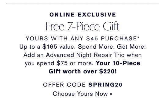 Free 7-Piece Gift | Offer Code SPRING20