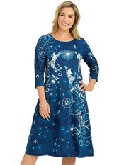 Angel Stars and Swirling Patterns Christmas Dress