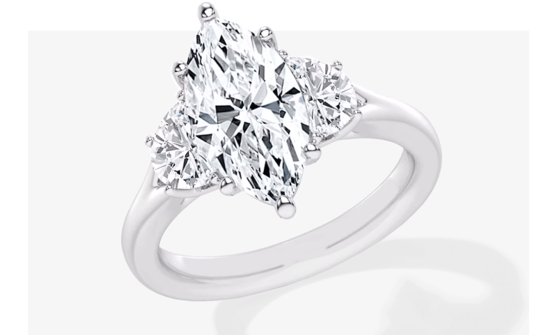 Memories Moments Magic Lab-Grown Diamonds by KAY Marquise-Cut Three-Stone Engagement Ring 3-7/8 ct tw 14K White Gold