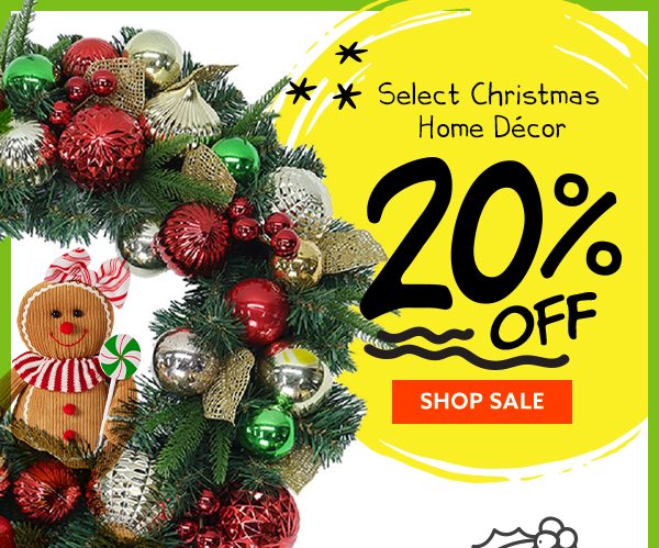 Select Christmas Home Decor 20% Off