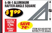  4-in-1 Aluminum Rafter Angle Square 