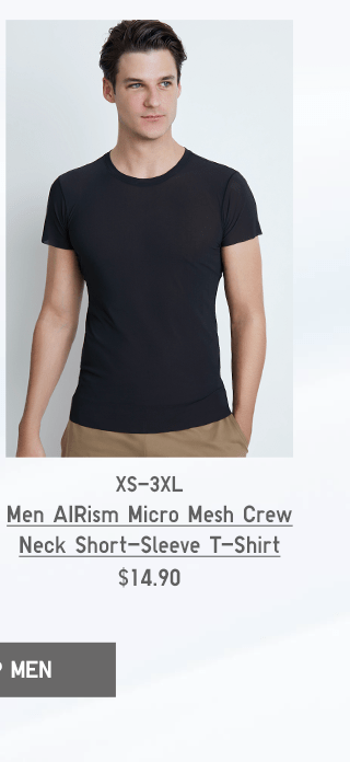 PDP4 - MEN AIRISM MICRO MESH CREW NECK SHORT-SLEEVE T-SHIRT