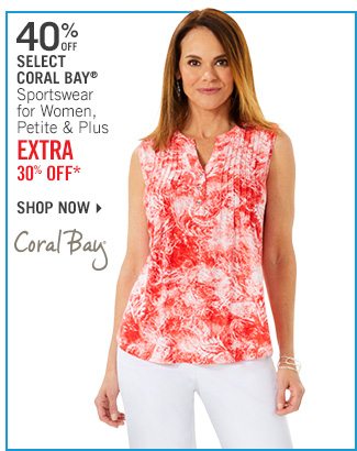 Shop 40% Off Select Coral Bay - Extra 30% Off*