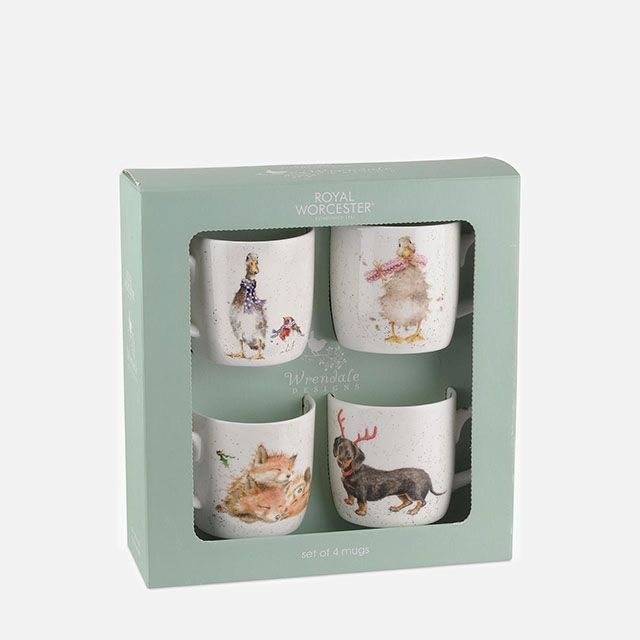 Royal Worcester Wrendale Christmas Animal Mugs