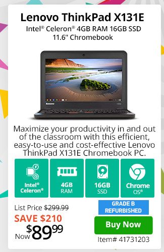 Lenovo ThinkPad X131E Chromebook w/ 1-yr Warranty | 41731203 | Shop Now