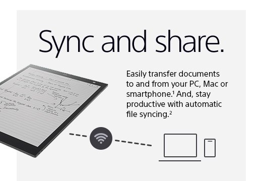 Sync and share. Share documents with the 10" Digital Paper