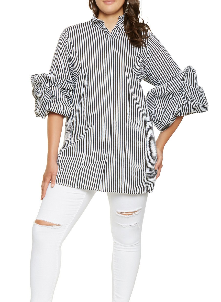 Plus Size Striped Tunic Top