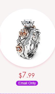 Elegant Zircon Inlaid Rose Gold Flower Heart Hollow Platinum Ring Set