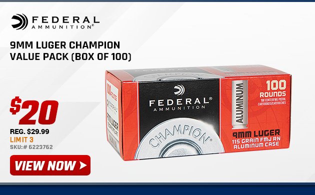 Federal 9mm Luger Champion Value Pack (Box of 100)