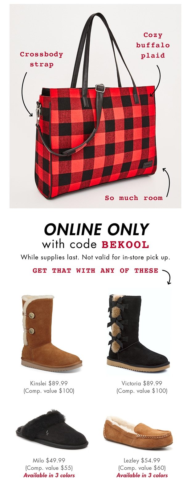 ONLINE ONLY with code BEKOOL