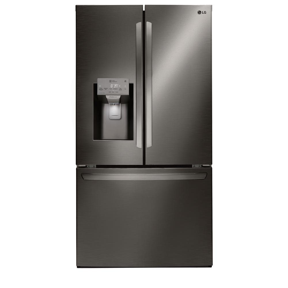 LG 27.9 cu ft French Door Refrigerator - 36"W Black Stainless Steel