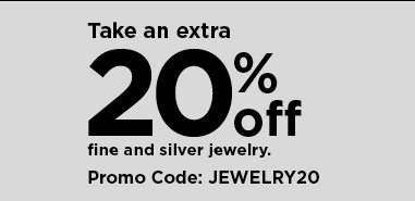 Take an extra 20% off fine and silver jewelry using promo code JEWELRY20. shop now.
