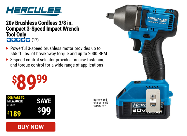 20v Brushless Cordless 3/8 in. Compact 3-Speed Impact Wrench - Tool Only