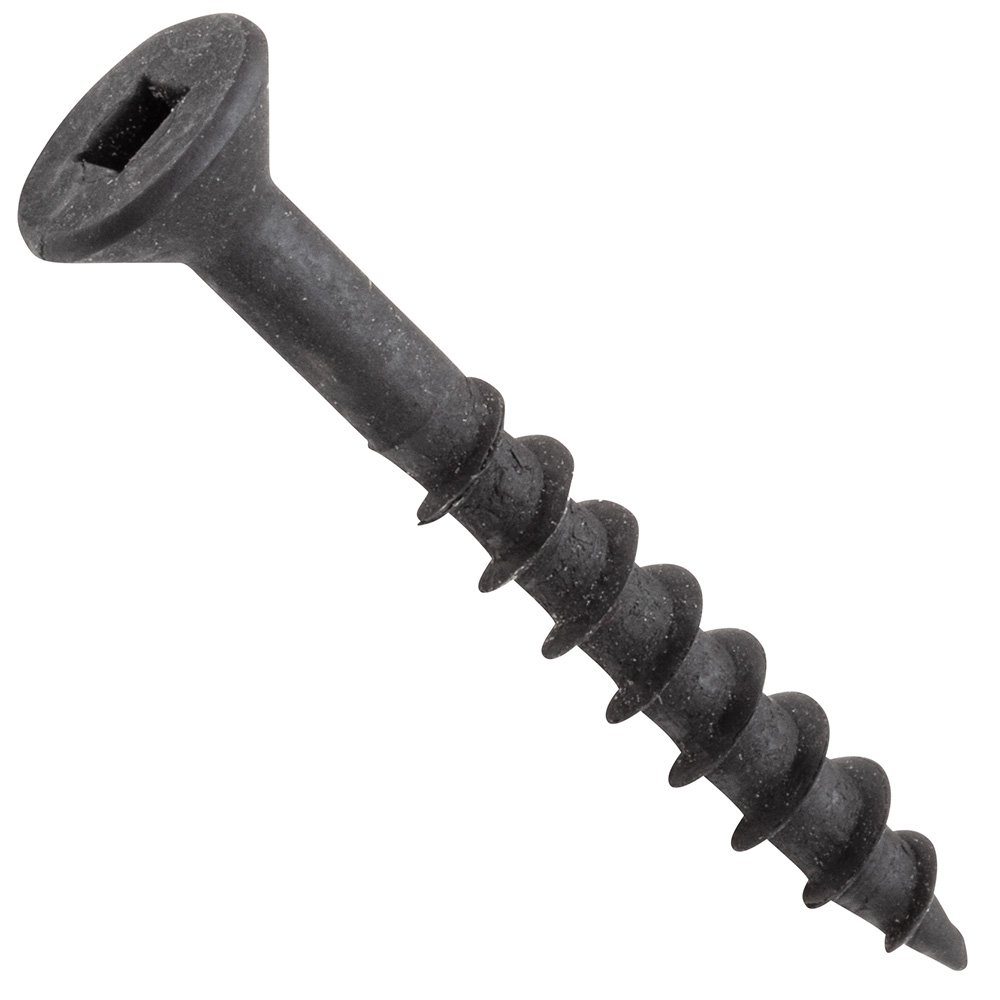 Centerline #10 x 1-1/2'' Flat Head Square Drive Wood Screws, Black, 100-Pack