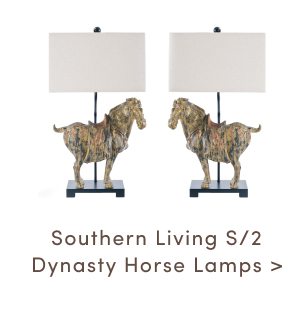 Southern Living S/2 Dynasty Horse Lamps