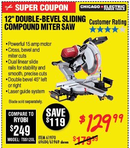 12 in. Double-Bevel Sliding Compound Miter Saw With Laser Guide System