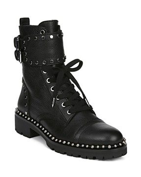 Sam Edelman Womens Jennifer Studded Leather Combat Booties