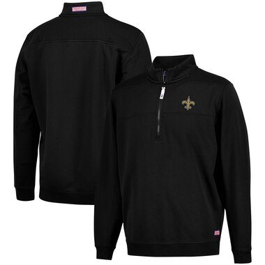 New Orleans Saints Vineyard Vines Collegiate Shep Shirt Quarter-Zip Pullover Jacket - Black