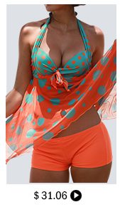 Asymmetric Hem Padded Open Back Printed Tankini Set