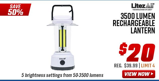 LitezAll 3500 Lumen Rechargeable Lantern