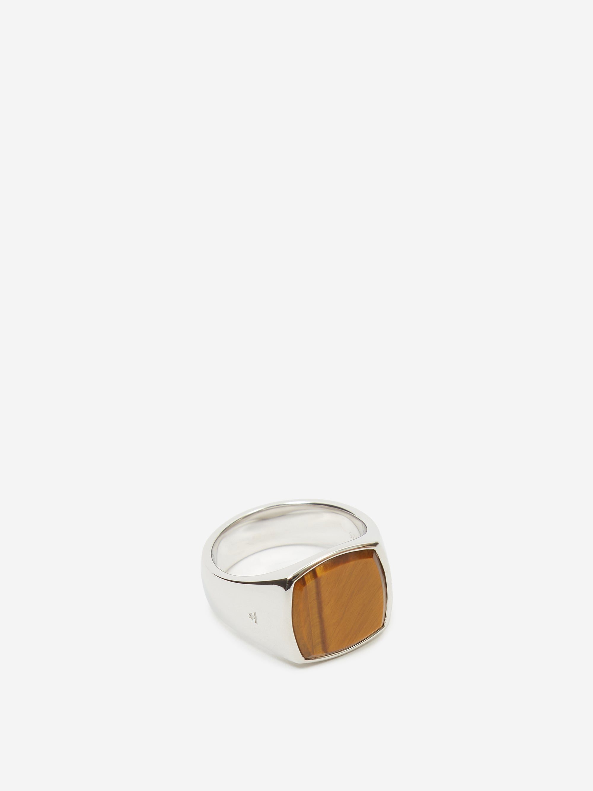 Image of Tom Wood Cushion Tiger Eye Ring - Sterling Silver