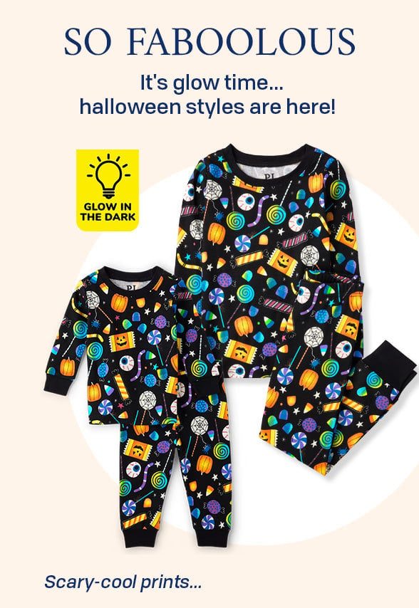 Unisex Kids Glow Halloween Candy Snug Fit Cotton Pajamas 