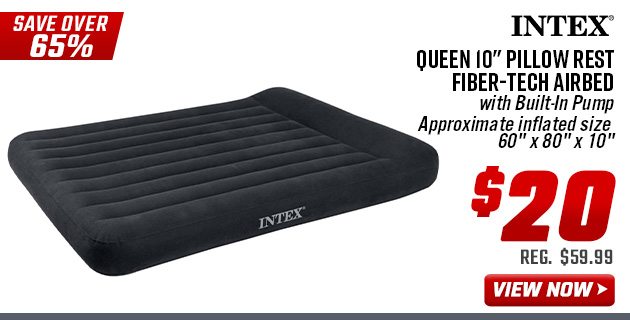 Intex Queen 10” Pillow Rest Fiber-Tech Airbed 