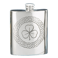 Pewter Shamrock Flask