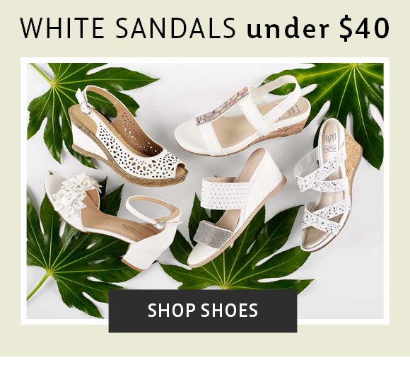 white sandals under $40