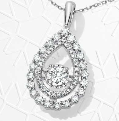 Unstoppable Love Lab-Grown Diamond Teardrop Necklace 1-1/2 ct tw 10K White Gold 18''