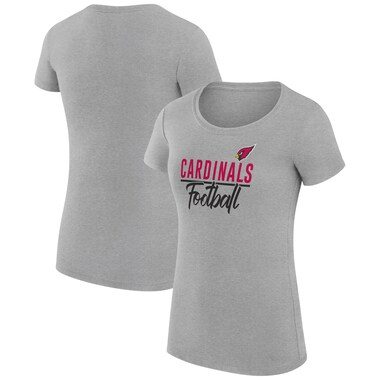 Women's G-III 4Her by Carl Banks Heather Gray Arizona Cardinals Team Graphic Fitted T-Shirt