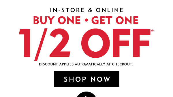 Buy One Get One Half Off