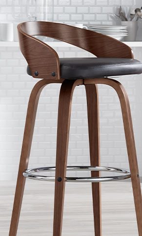 Gratto 29 1/4" Chocolate Brown Faux Leather Swivel Bar Stool
