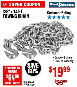  3/8 in. x 14 ft. Grade 43 Towing Chain