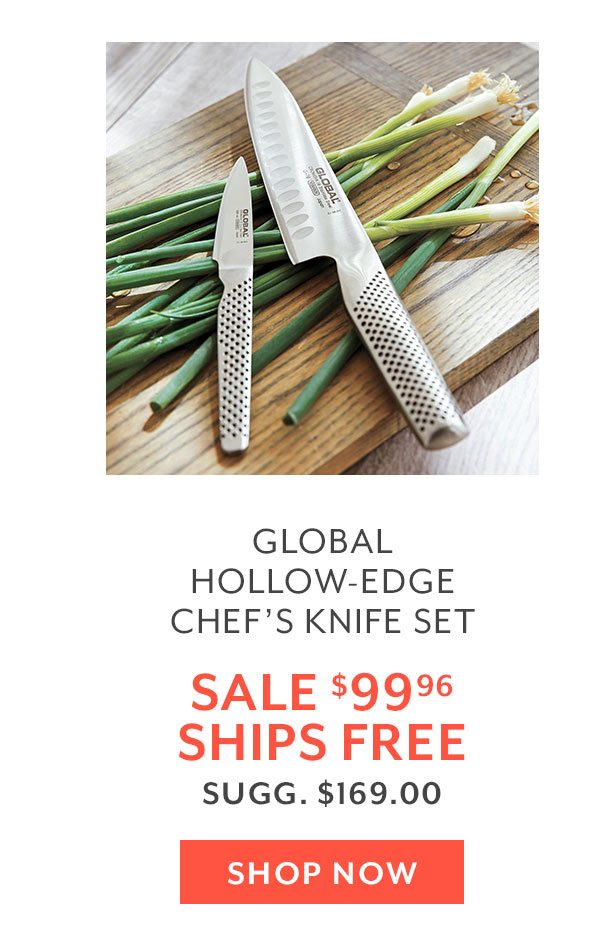 Global Hollow-Edge Chef's Knife Set