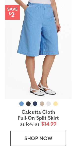 Calcutta Cloth Pull-On Split Skirt as low as $14.99