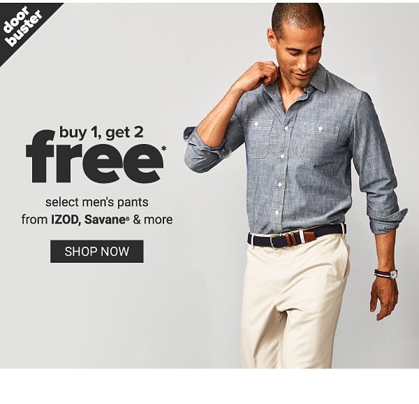 Buy 1, Get 2 Free select Pants from IZOD, Savane & More - Shop Now