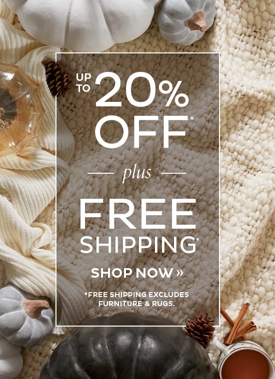 up to 20% Off plus Free Shipping*