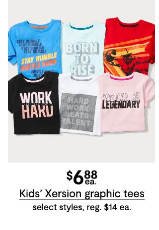 $6.88 each Kids' Xersion graphic tees, select styles, regular $14 each