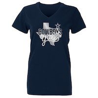 Women's Dallas Cowboys Navy Kit V-Neck T-Shirt