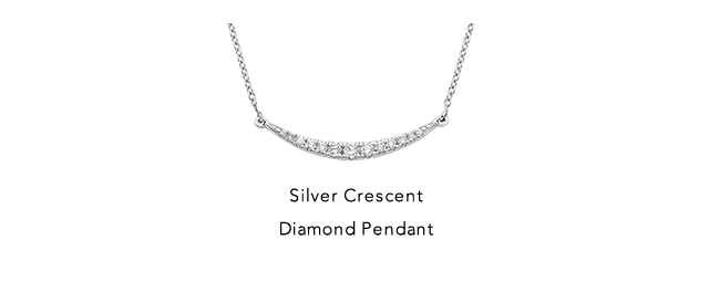 Silver Crescent Diamond Pendant
